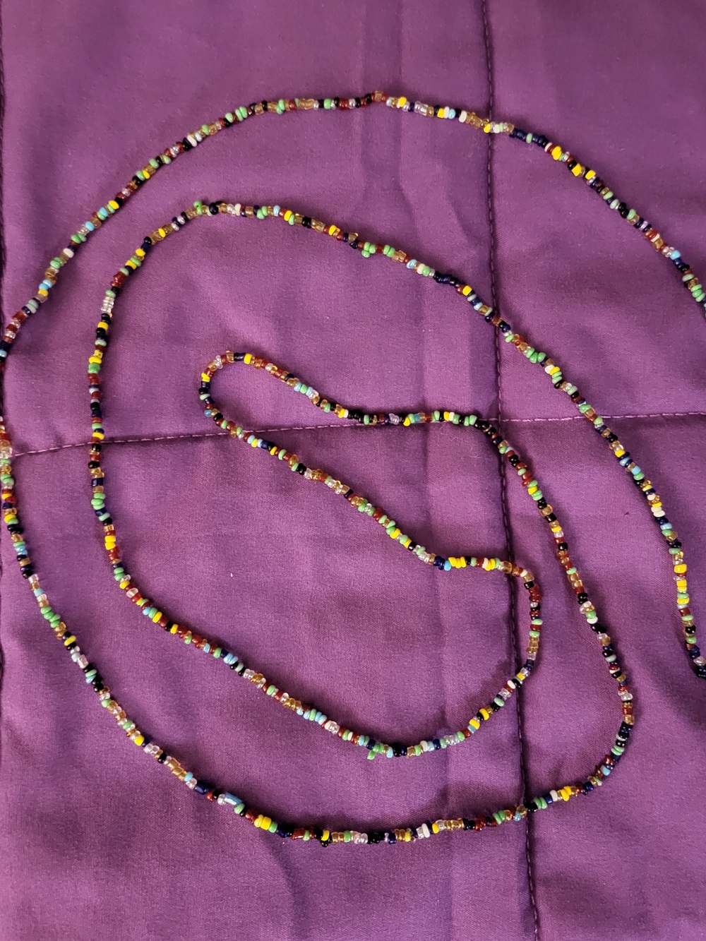 Hand Crafted Multicolor Glass Seed Bead Necklace